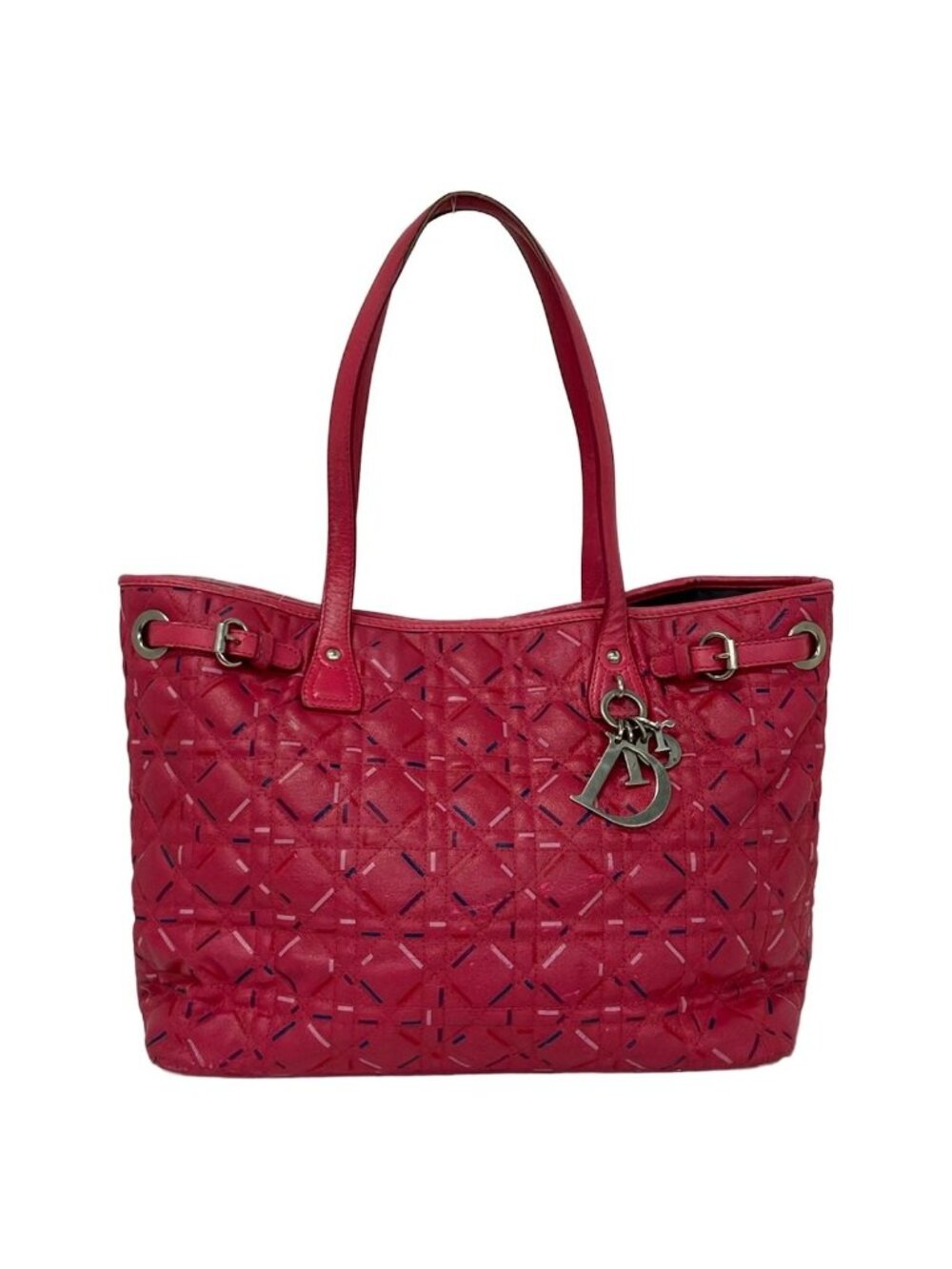 Dior Tote Bag Panarea Pink Navy Light Leather